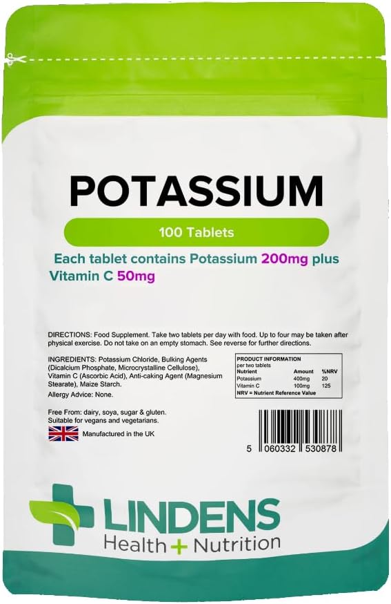 Potas, 100 tabletek, 200 mg, ciśnienie krwi, kurcze
