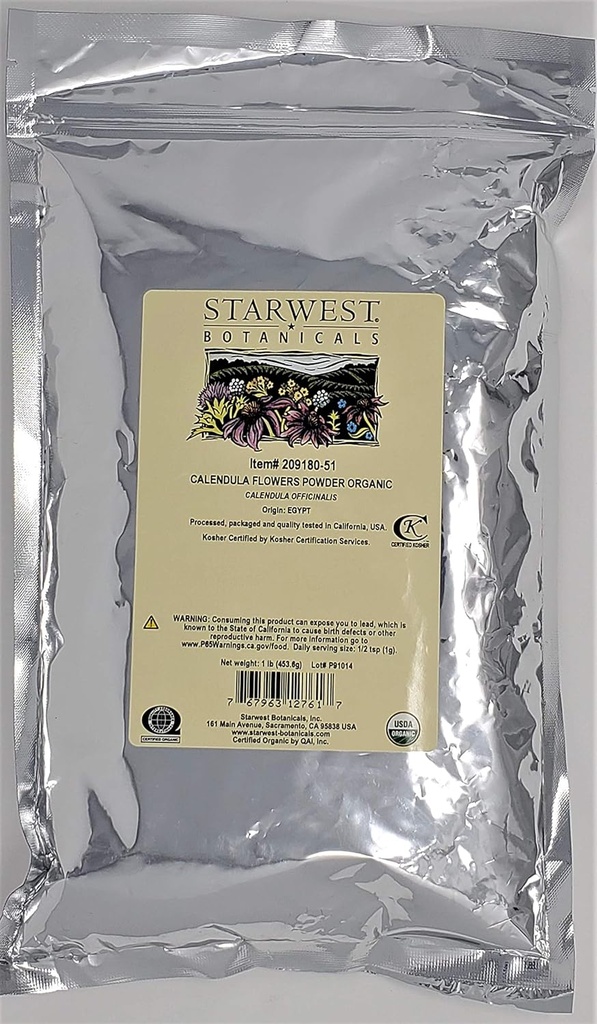 Najstarsze botaniczne Kalendula organiczna Kwiatów Proszek, 1 funt