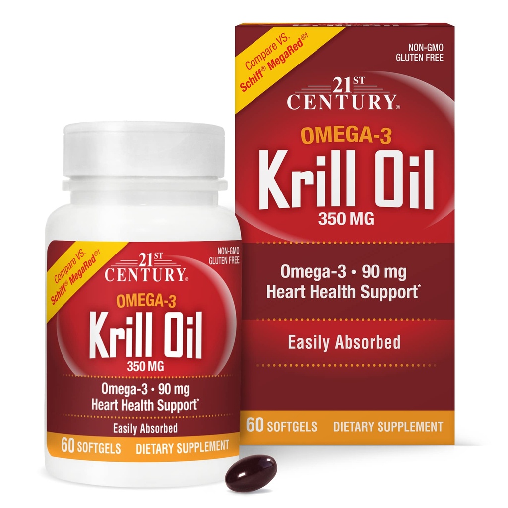 21 Century Crill Oil 300 mg Softgels, 60 Count