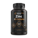 Kompleks suplementu cynku z miedzi i witaminy C - Natural Flow 3X Cynk Carnosine, Bisglicinate Chelate i Orot, Chelated Copper, Easy on The Stomach, Skóra i wsparcie immunologiczne, 120 Kapsułki