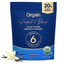 Orgain Organic Vegan Perfect Blend Protein Powder, 20g Protein Clean Plant, 6 Składniki, < 1 g Cukier, Gluten Free, Non-GMO; Brak sztucznych aromatów, Stevia Extract, Dairy or Soy Ingredient- Vanilla