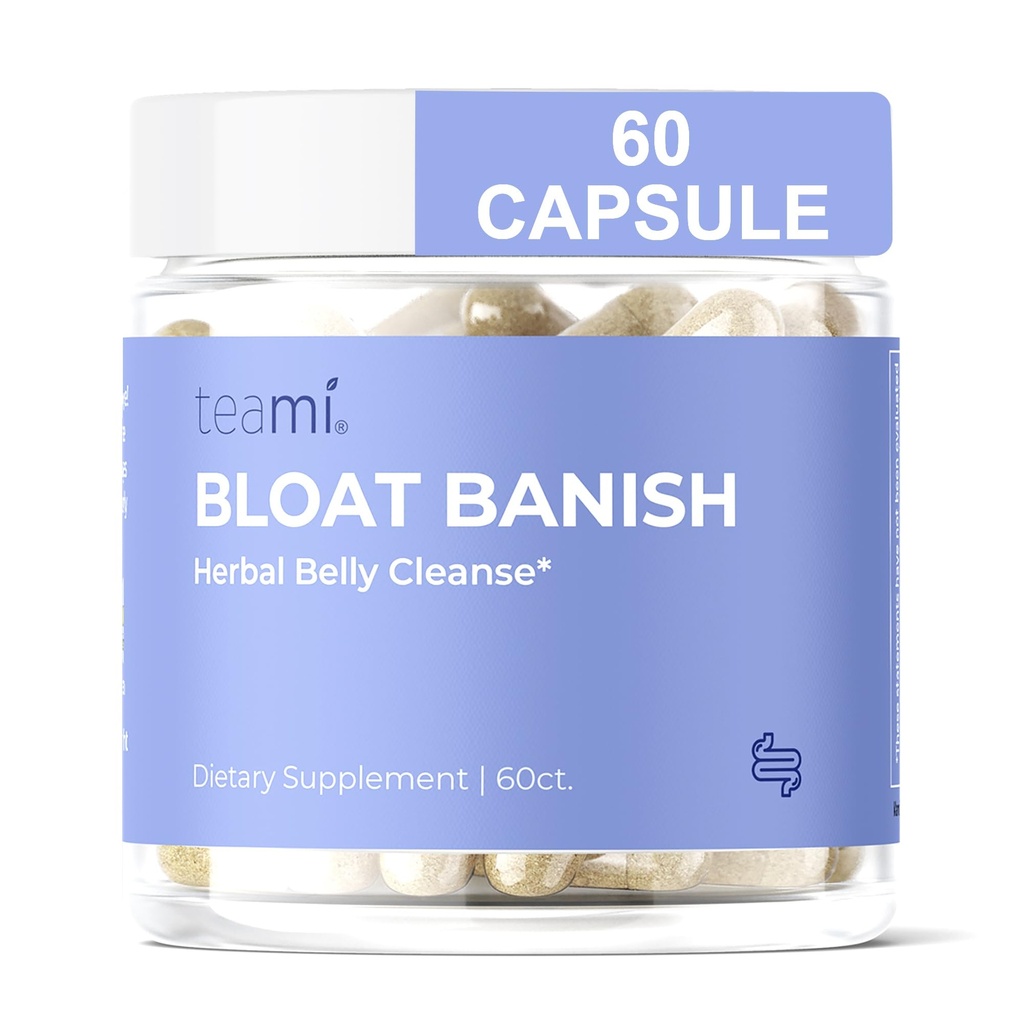 Teami Bloat Banish Fast Gas i Bloating Relief dla kobiet - Debloat Pills do wspierania trawienia, Zapewnienie regularności i zaparcia Relief - Natural Herbal Belly Cleanse z żołądkowych enzymów