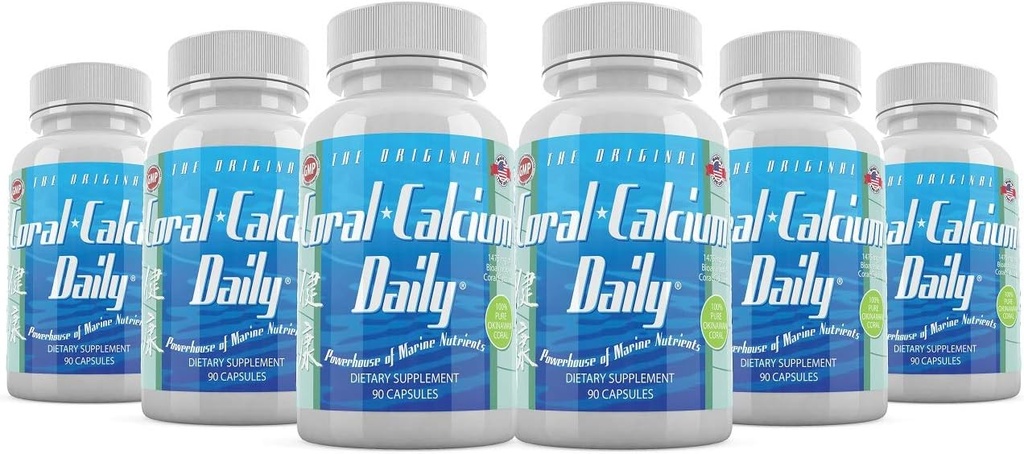 Daily Health - Pure Okinawa Coral Calcium - Marine- Grade Supplement with 72 Trace Minerals - 1475mg, 540 Kapsułki roślinne (6 miesięcy dostaw)