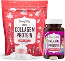 Mama Natural Prenatal Probiotic & Multi Colagen Protein Bundle - 25 Billion CFU & 11g hydrolizowane peptydy Collagen dla ciąży, włosów, skóry, paznokci i wsparcia zdrowia