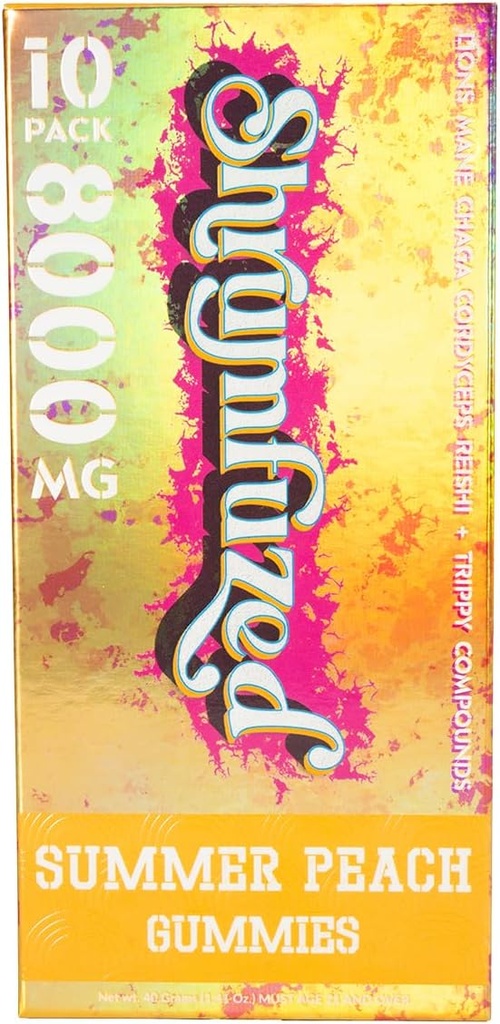 Proprietary Gummy nootropowy 8000mg - Lwie grzyby, Reishi, Chaga i Cordycep mieszanka grzybów nootropowych (10, Summer Peach)
