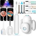 BEBIRD Home 30S System do pielęgnacji uszu - Czyściciel kanału ucha z elastyczną kamerą FHD, UVC LED światło, wizualny kroplomierzem Ear- Drops, Wax narzędzia do usuwania pędzli do czystego ucha, 3 Zestaw Zestawy do czyszczenia dla dorosłych / dzieci