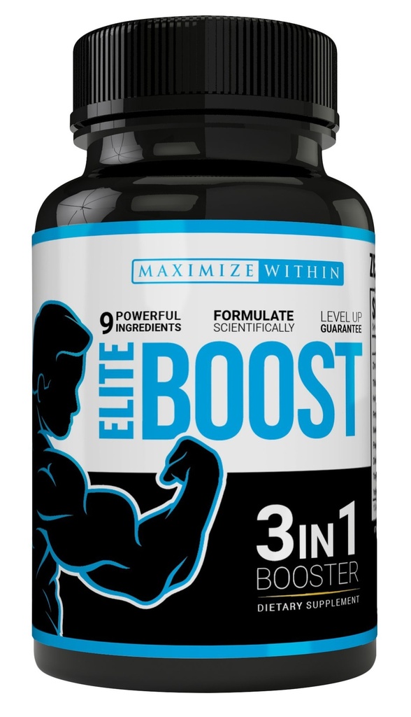 Maksymalny Slim Elite Boost 3 w 1 Formuła Naturalne Promotes Testosteron Libido, Energia, Muscle Mass & Stamina, Potężne składniki Veggie Kapsułki