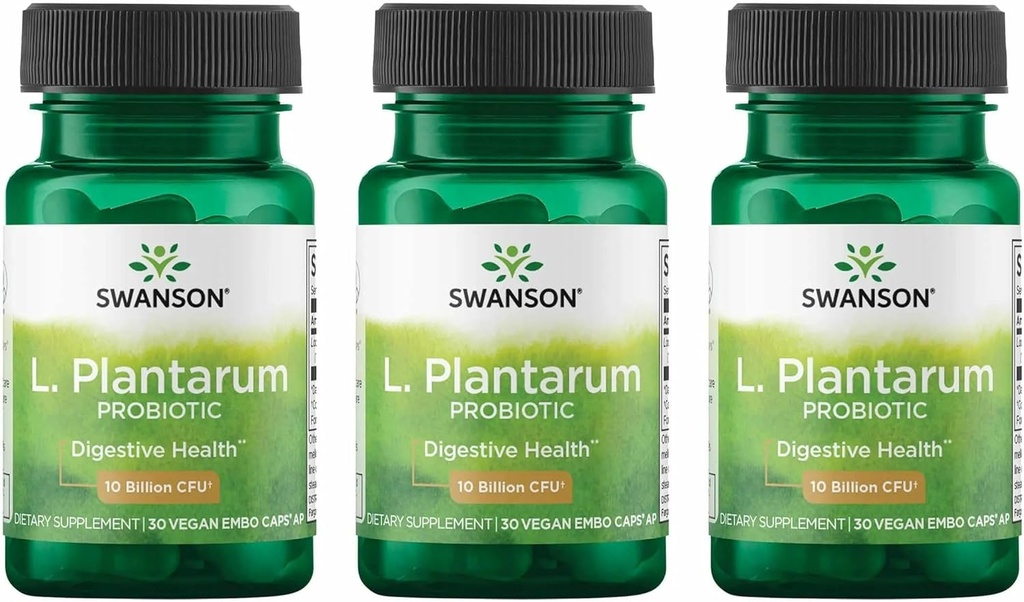Swanson L. Plantarum - Suplement spożywczy Promowanie równowagi żołądkowo-jelitowej i Regularność jelit - Naturalna formuła pomóc zmniejszyć wzdęcia - (30 Kapsułki wegetariańskie) 3 Pack
