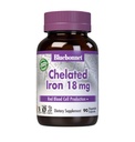 Bluebonnet Nutrition Chelated Żelazo 18 mg - niewzmocnione Żelazo - Bezsojowe, Glutenowe, Non- GMO, Kosher Certified, Dairy-Free, Wegan - 90 Kapsułki warzyw, 90 Słupki