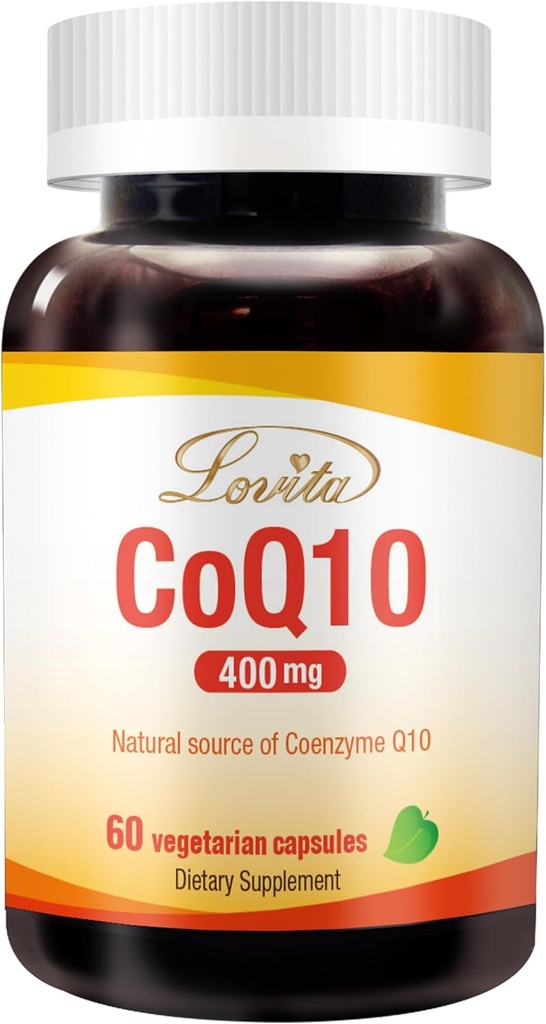Lovita CoQ10 400mg Suplementy do wstrzykiwań 124; Easy Absorbowany Koenzym Q10 Proszek do sporządzania roztworu do wstrzykiwań 124; Przeciwutleniacz Co Q10 Enzym do sporządzania roztworu do wstrzykiwań 124; Wsparcie dla Zdrowia Serca 124; Vegan do sporządzania roztworu do wstrzykiwań 124; 60 Kapsułki