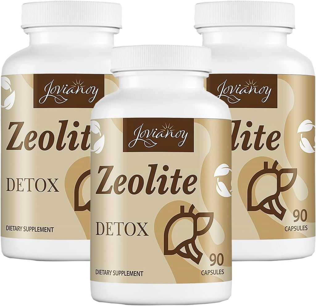 Zeolite Detox Kapsułki, Organic Aktywowany Węgiel, Bentonit Clay, 1-2 µm Klinoptylolit, Maksymalna absorpcja, Gut Wątroba Detox Oczyścić pełne ciało dla kobiet Mężczyźni, 270 Kapsułki