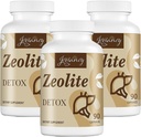 Zeolite Detox Kapsułki, Organic Aktywowany Węgiel, Bentonit Clay, 1-2 µm Klinoptylolit, Maksymalna absorpcja, Gut Wątroba Detox Oczyścić pełne ciało dla kobiet Mężczyźni, 270 Kapsułki