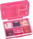 9- Grid Pill Organizator, Przenośne Pill Box, Komory dużej pojemności, Pojemnik Pill podróży, Dispenser lekarski, Torebka, Pill Case dla witamin, Oleje rybne lub suplementy (Rose)