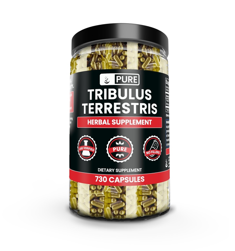 Pure Original Ingredients Tribulus Terrestris, No Magnez Or Rice Fillers, Always Pure, Lab Verified (730 kapsułki)