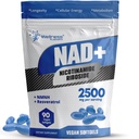 WELLNESS LABSRX Liposomal NAD + Suplement - Trzyczęściowy Tested NAD Softgels Nikotynamid Riboside Resveratrol - 2500mg Liposomal NAD Suplementy dla kobiet - Wsparcie długowieczności - Made in USA