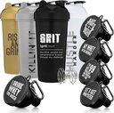 GOMOYO Fitness Bundle - 4- Pack Shaker Butelki z Agitator + 5- Pack Protein Funels z Carabiner, BPA- Free & Zmywarka Sejf