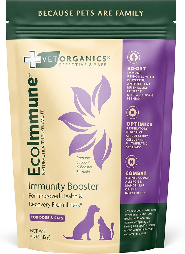Immune System Supplement dla psów i kotów. Naturalne, Vital Składniki do wsparcia zdrowego systemu immunologicznego dla zwierząt domowych. Dodaj do jedzenia dla zwierząt. Packaging May Vary. (4 oz)