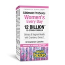Naturalne czynniki Ultimate Probiotic Women 's Every Day - Suplement do Żywieniowego Wsparcia Zdrowia - Suplement Probiotyczny dla Urynary Tract & Vaginal Health Support - 60 Kapsułki wegetariańskie (60 Służb)