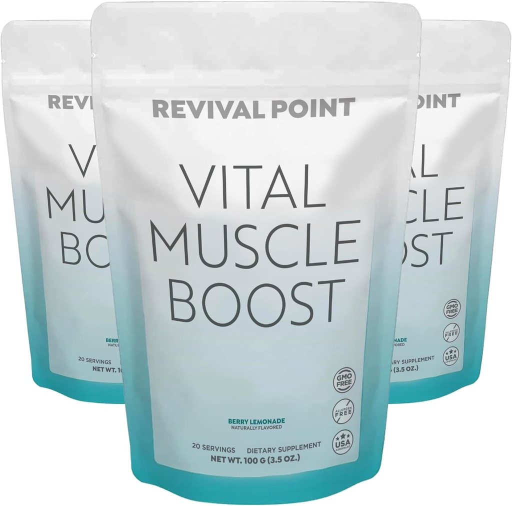Vital Muscle Boost - Premium myHMB i suplement witaminy D3 dla składników odżywczych - Opatentowany HMB proszek 3000mg- dla zdrowych mięśni, Energia & Wibrant Aktywne Żywość- Wspiera syntezę i siłę białka