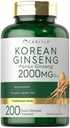 Carlyle Koreański Ginseng Extract Kapsułki 2000 mg kapsułki 124; 200 Kapsułek kapsułki 124; Non-GMO i Gluten Free Formula formuła Xen124; Standardowy suplement Panax Ginseng