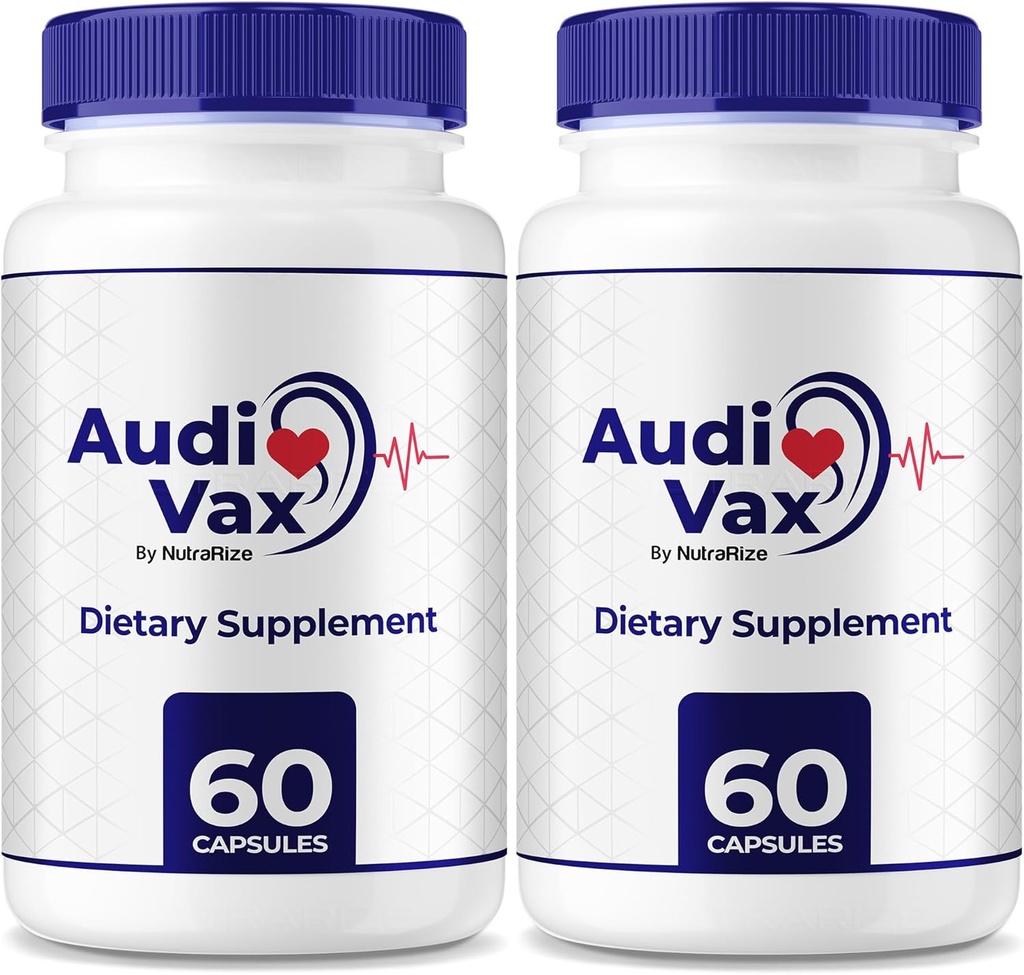 (2 Pack) Audivax - Audi Vax Advanced Max Ear Support, Naturalna formuła do promowania wewnętrznego zdrowia ucha, Audi Vax Maksymalna moc dla zdrowia słuchu, Oficjalne tabletki do słuchu, Opinie Audivax (120 kapsułki)