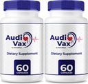 (2 Pack) Audivax - Audi Vax Advanced Max Ear Support, Naturalna formuła do promowania wewnętrznego zdrowia ucha, Audi Vax Maksymalna moc dla zdrowia słuchu, Oficjalne tabletki do słuchu, Opinie Audivax (120 kapsułki)