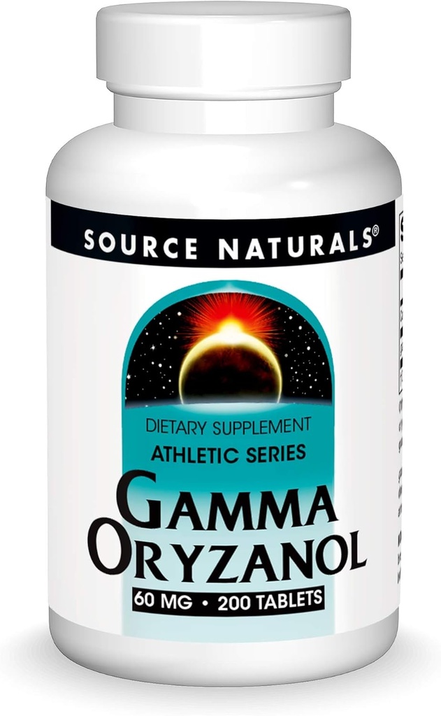 Źródło Naturals Gamma Orizanol, suplement diety z serii atletycznej Nadaje się dla wegetarian, 60 MG - 200 tabletek
