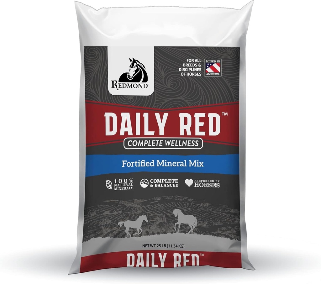 Codziennie Red Complete Wellness, Fortyfikowany suplement mieszanki mineralnej dla koni, 25lb Refill Bag