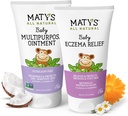 Matys Baby Eczema & Wielofunkcyjny Maintment 2pk Combo dla niemowląt 3 miesiące +, Soothe Eczema & Nourish Suchy Skóra, Steryd / Petroleum wolne, 3.75oz każda rura