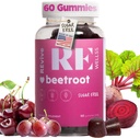 Gummie korzenne buraków z ekstraktem winogronowym Suplementy energetyczne I Bezcukrowe dodatki tlenku azotu dla mężczyzn i kobiet I Ogólne Zdrowie i Ciśnienie krwi Wsparcie I 60 Gummies - Cherry Flavor