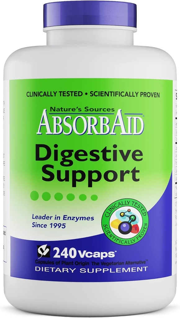 AbsorbAid Digestive Enzymes 240 vCaps, Udowodnione zwiększenie Wchłanianie Vital Nutriant do 71%
