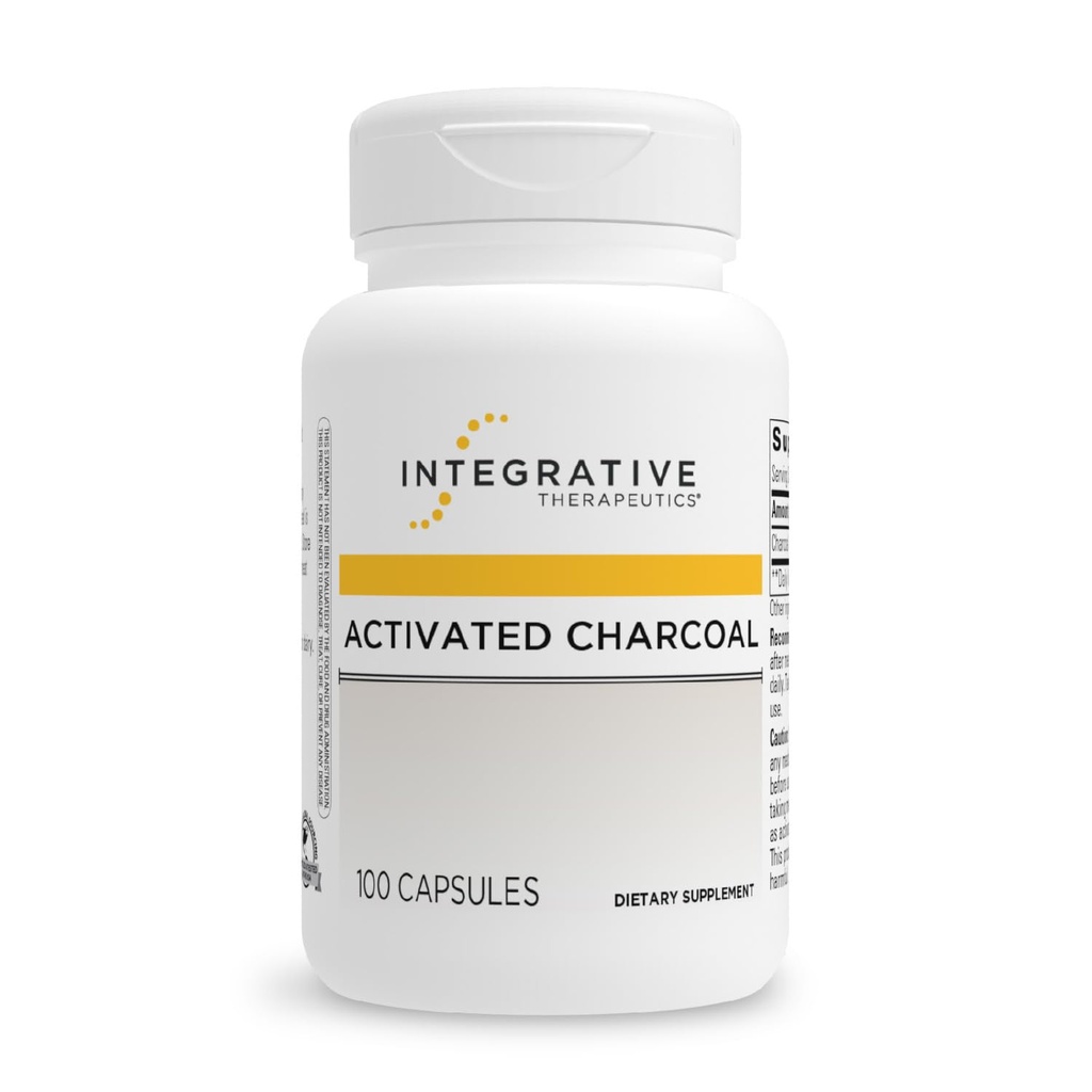 Terapeutyka integracyjna Aktywowany Węgiel - Digestive & Gut Health Supplement * - Wsparcie żołądkowo-jelitowe * - Gluten- Free & Dairy - 100 Kapsułki (50 Służenie)
