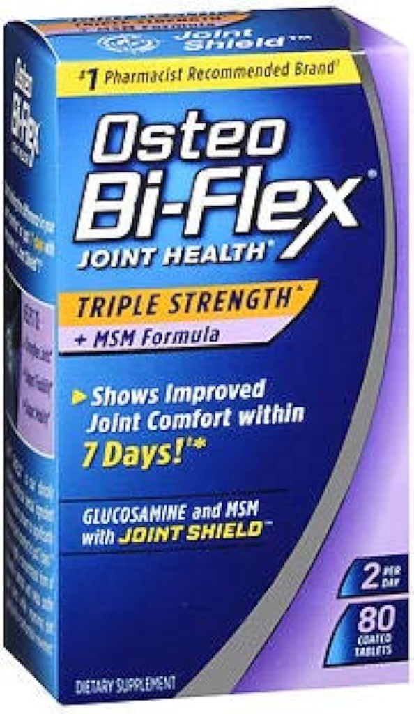 Osteo Bi- Flex Joint Health Triple Strength + MSM Formula Joint Shield + Glukozamina - 80 Tabletki powlekane
