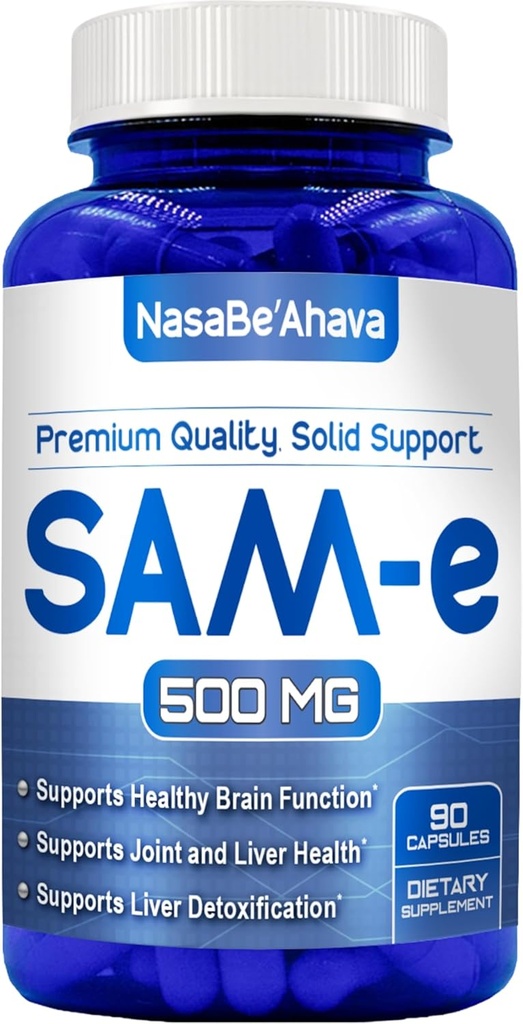 SAM- E Supplement 500mg XI124; Easy Absorption S- Adenozyl- L- Methionine SAM- e 500mg for Bone and Mood Supplement Supplement XI124; Made in The USA Non-GMO and Gluten Free (90 Day Supply)