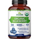 Zazzee USDA Organic Blueberry 10: 1 Extract, 5000 mg Siła, 120 Kapsułki Vegan, 4 Miesiące dostaw, Skoncentrowane i Standaryzowane 10X Całych owoców Extract, 100% Wegetarian, Non-GMO, Made in USA