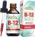 Dlaczego nie Naturalna organiczna witamina B12 Liquid - Podjęzykowa dodatkowa siła 60 x 5000 µg Methylcobalamine Drops, Wegan, Maksymalna absorpcja i energia