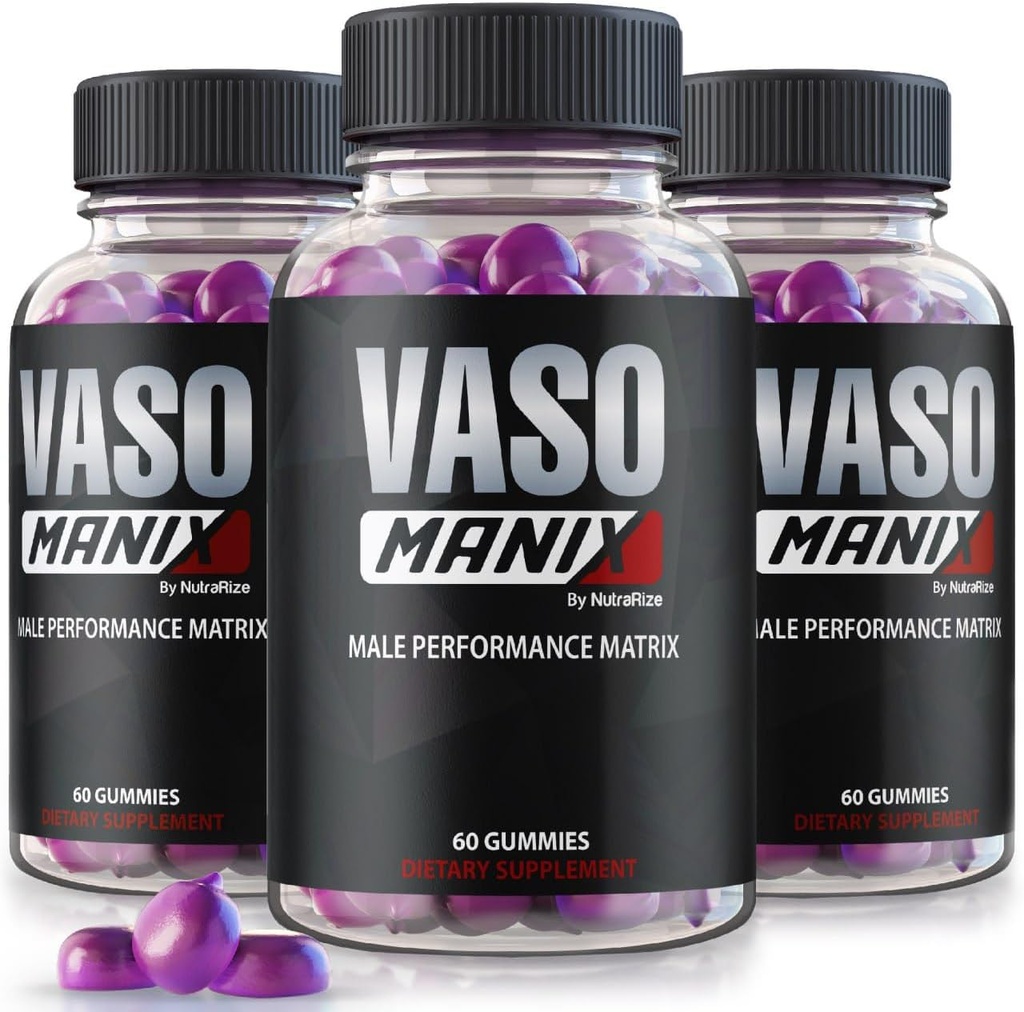 (3 Pack) WasoManix Gummies, Vaso Manix Classic Mężczyzna Suplement, Wszystkie Naturalne Formuły dla mężczyzn, Premium Gummy do wspierania wydajności, Pewność i ogólne zdrowie, Oficjalne opinie (180 Gummies)