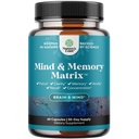 Natural Mind and Memory Supplement for Increated Mental Performance and Clarity Supports Brain Function Made with Pure Green Tea Extract DMAE Bitartrate and Vitamin 60 Capsules by Natures Craft
