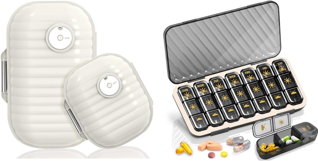 Cotygodniowy Pill Organizator, Travel Pill Organizator, Duży Travel Pill Box 7 Day, Am Pm Trzy codzienne Pill Case z usuwalnym pojemnik na leki