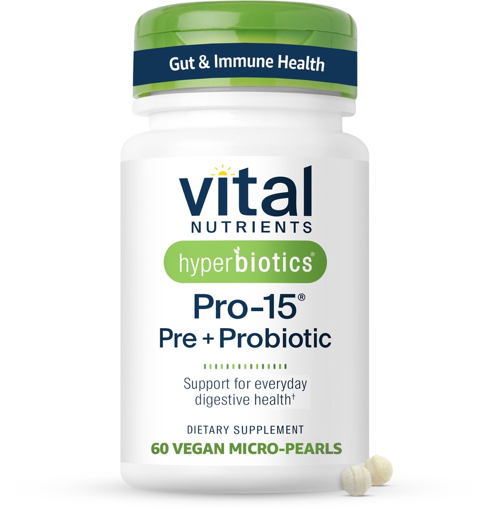 Hiperbiotyki Vital Nutrigents Pro- 15 Prebiotyki i Probiotyki dla Kobiet i Mężczyzn 124; 15 Science Backed Strains Agregates 124; Wspomaga sporadyczne zaparcia, Biegunka, Gaz & Bloating Agregates 124; 60 Perły uwalniające czas Vegan