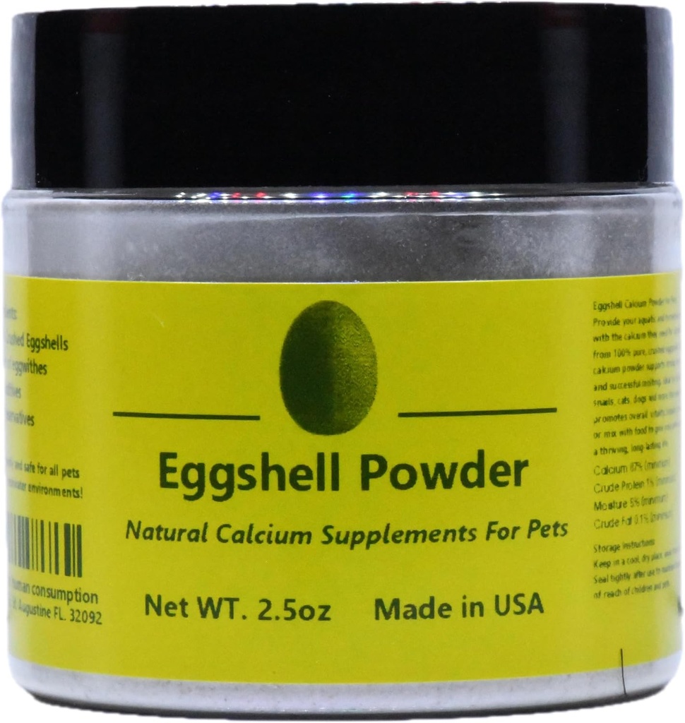 2.5oz Pure Eggshell Wapń suplement dla zwierząt domowych - Naturalne źródło wapnia z Real Eggshell Nadaje się do akwarium, krewetki, ślimak, Crustacean, bezkręgowce, psy, koty i inne zwierzęta domowe