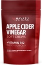 Apple Cider Vinegar Chews with Vitamin B12 and Folate - Convenient ACV Supplements for Energy and Digestive Health - 30 Count - Individually Wrapped - Mixed Berry Flavor, Vegan - 1 Month Supply