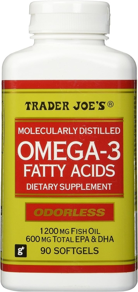 Trader Joe Molekularnie destylowany Omega-3 Kwasy tłuszczowe Suplement diety