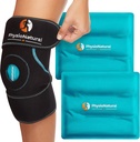PhysioNatural Ice Pack for Knee Pain Relief, wielokrotnego użytku żel Ice Wrap dla urazów nóg, Obrzęki, Chirurgia zamiany kolana, Zimna terapia kompresji dla zapalenia stawów, Meniscus Tear i ACL