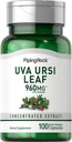 Piping Rock Uva Ursi Kapsułki 124; 960mg 124; 100 tabletek 124; Herb Leaf Extract Supplement Agregat 124; Non- GMO, Gluten Free