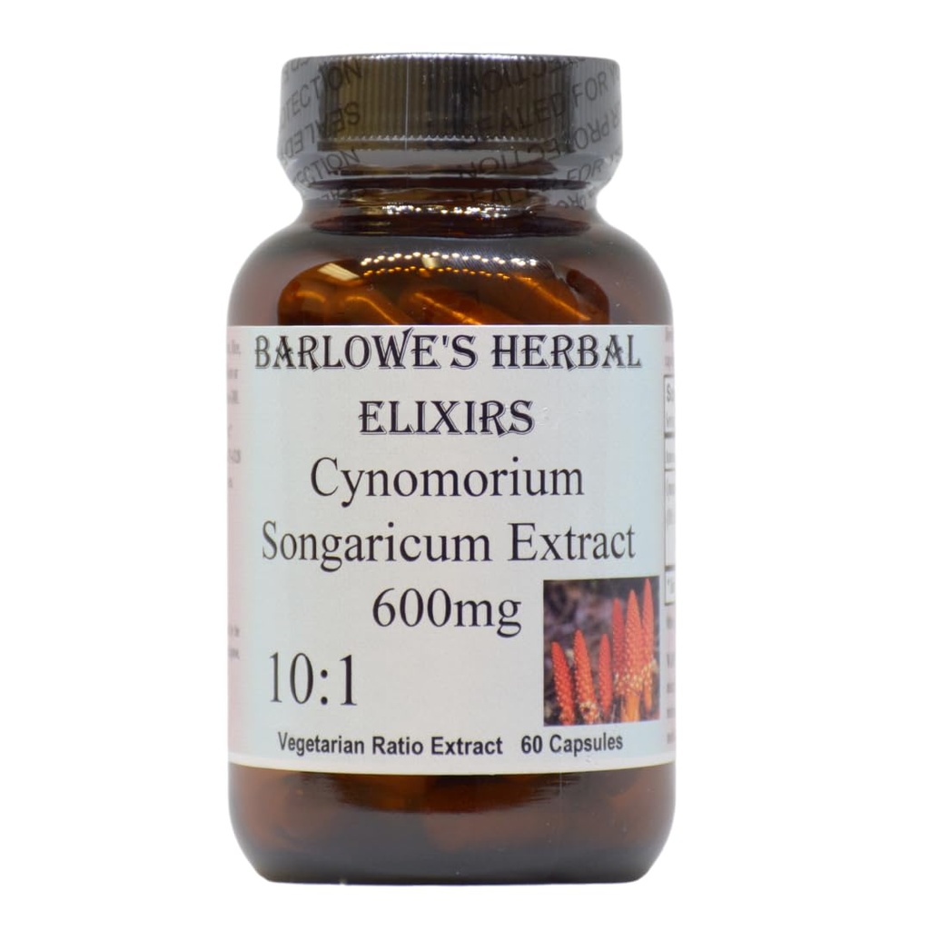 Cynomorium Songaricum Extract 10: 1 Baseball 124; 600mg Per Capsule British 124; Herbal Supplement for Stamina, Vitality & Wellness British 124; 60 Vegan Capsules British 124; Stearate- free, Butelka szklana
