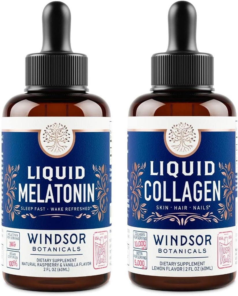WINDSOR BOTANICALS Melatonina i kolagen płynny odpoczynek i rekuperacja