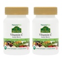 NaturesPlus Źródło Life Garden Witamina C - 60 Kapsułki wegańskie, Opakowanie 2 - Wsparcie systemu immunologicznego - Certified Organic, Non-GMO, Gluten Free - 60 Całościowa obsługa