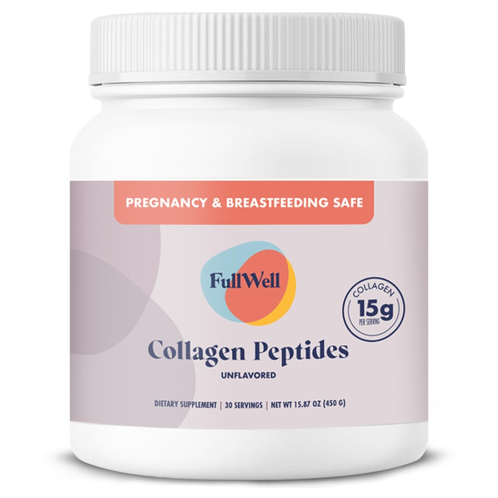 FullWell Nowe Zhydrolizowane Kolagen Peptydy, Karmienie piersią i Ciąża Bezpieczny Kolagen Grass- Fed Proszek dla kobiet, 15 g Nieflawowane Kolagen, 30 Służenie