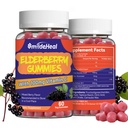 Gumiaki z jagodami, Ekstrakt z jagodami 300mg, z witaminą C i cynkiem, Gumiaki z aromatem truskawkowym, niezawierające GMO, Gluten wolny, Przyjazny weganom, Wsparcie immunologiczne, 60 Hrabia (Opakowanie 2)